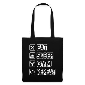 Eat Sleep Gym Repeat - Stoffbeutel - Schwarz - Vorne