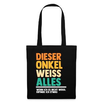 Patenonkel Onkel - Stoffbeutel - Schwarz - Vorne