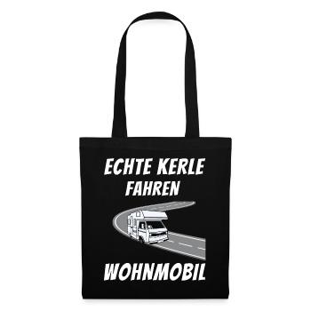 Echte Kerle fahren Wohnmobil Camping Camper - Stoffbeutel - Schwarz - Vorne