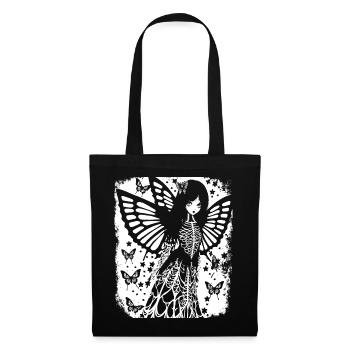 Fairycore Ästhetik Skelett Fee Goth Gothic G - Stoffbeutel - Schwarz - Vorne