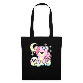 Kawaii Gothic Bear Pastel Gothic Goth - Tote Bag - black - Front