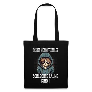 Lustiger Spruch Katze Sarkasmus Schlechte Laune - Stoffbeutel - Schwarz - Vorne