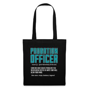 Agent de probation quelqu’un qui applique la loi - Sac en tissu - noir - Devant