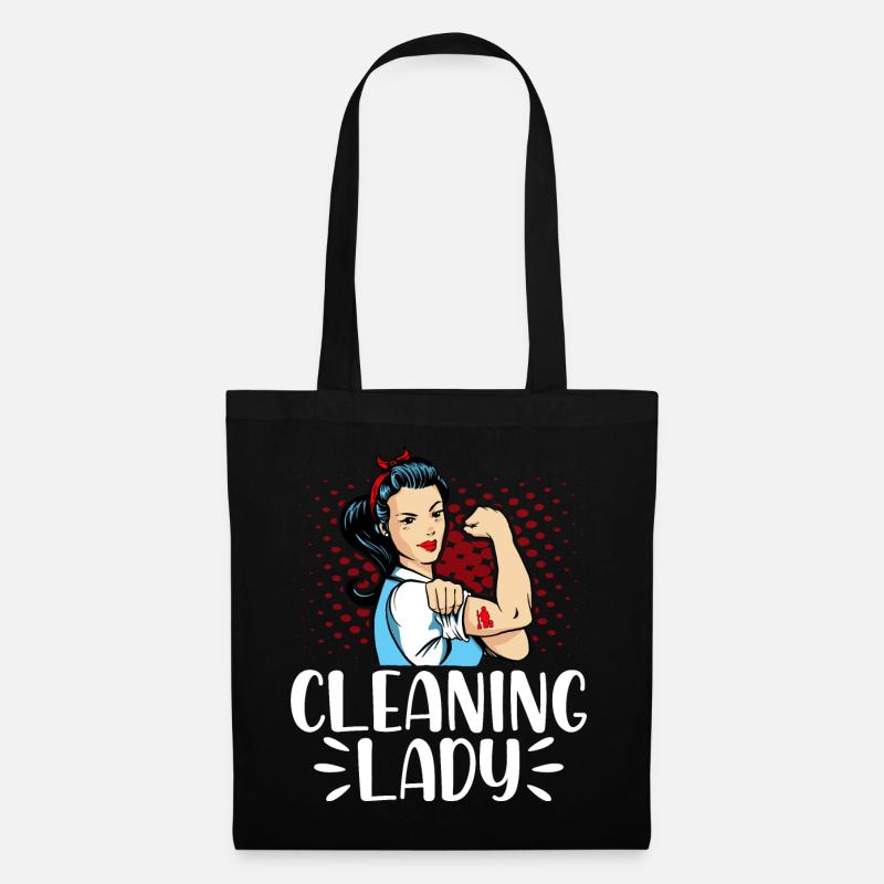 Cleaning Lady - Stoffbeutel - Schwarz