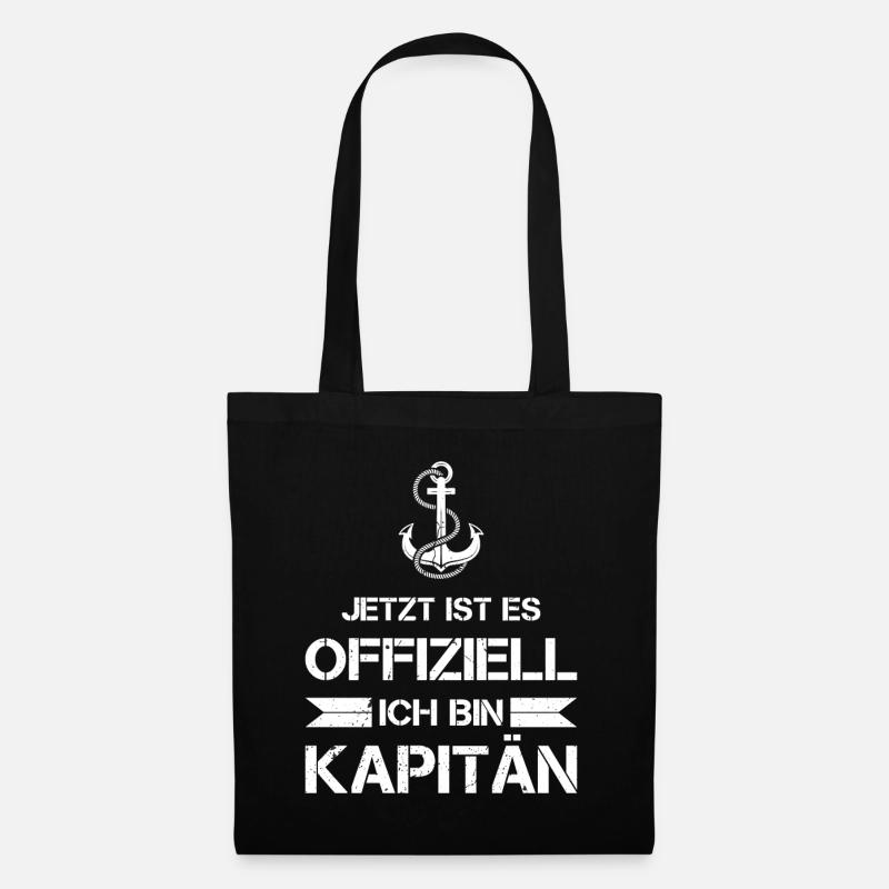 Bootsführerschein Kapitän Motorboot Boot Geschenk - Stoffbeutel - Schwarz