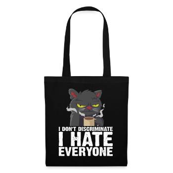 Je ne fais pas de discrimination Je déteste tout le monde 18 - Sac en tissu - noir - Devant