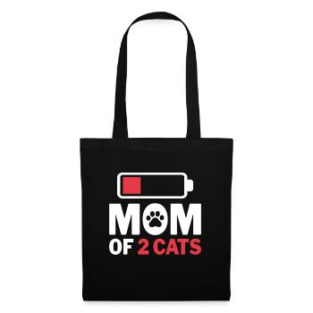 Maman de 2 chats - Empty Battery Cat Maman - Sac en tissu - noir - Devant