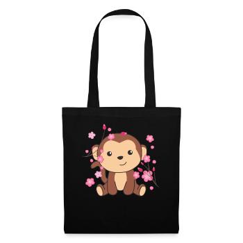 Monkey cute animals for kids kawaii - Tote Bag - black - Front