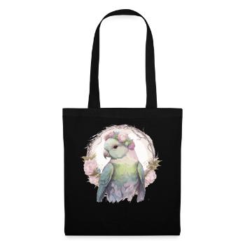 Aquarelle Moine Couronne Couronne Perruche Quaker Parro - Sac en tissu - noir - Devant