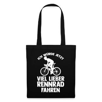 Fahrrad Rennradfahrer Rennrad - Stoffbeutel - Schwarz - Vorne
