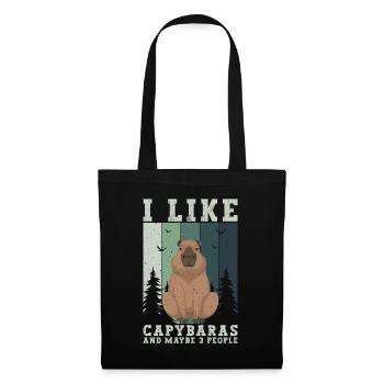 I like Capybaras and Maybe 3 People - Capybara - Tote Bag - black - Front