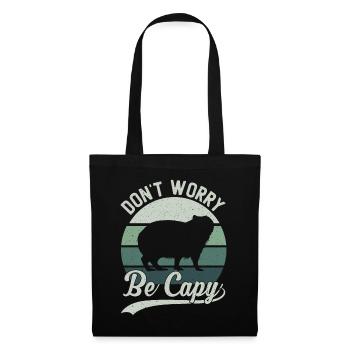 Retro Don't Worry Be Capy - Capybaras Capybara - Tote Bag - black - Front