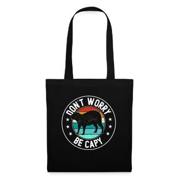 Retro Don't Worry Be Capy - Capybaras Capybara - Tote Bag - black - Front