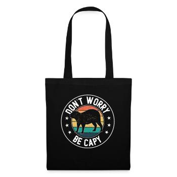 Retro Don't Worry Be Capy - Capybaras Capybara - Tote Bag - black - Front