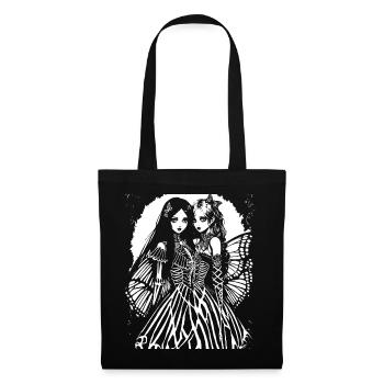 Fairycore Aesthetics Skeleton Fairy Goth Gothic G - Tote Bag - black - Front