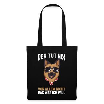 Hund Schäferhund - Stoffbeutel - Schwarz - Vorne