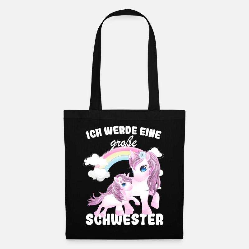 Ich Werde Eine Große Schwester 2025 - Stoffbeutel - Schwarz