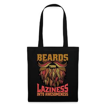 Beards Turn Laziness Into Awesomeness 2 - Stoffbeutel - Schwarz - Vorne