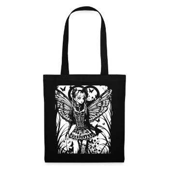 Fairycore Aesthetics Skeleton Fairy Goth Gothic G - Tote Bag - black - Front