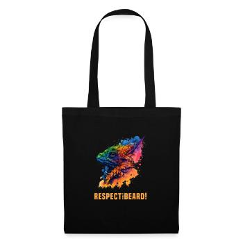 Dragon barbu coloré Reptile Bartagame Lézard - Sac en tissu - noir - Devant