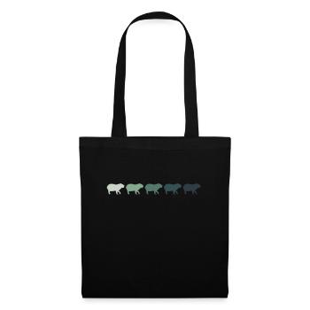 Rétro Capybara Silhoutte - Capybaras - Sac en tissu - noir - Devant