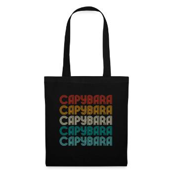 Retro Capybara Text Design - Capybaras - Sac en tissu - noir - Devant