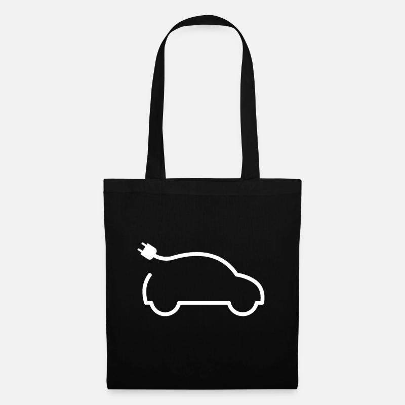 Minimalistisches Elektroauto - Stoffbeutel - Schwarz
