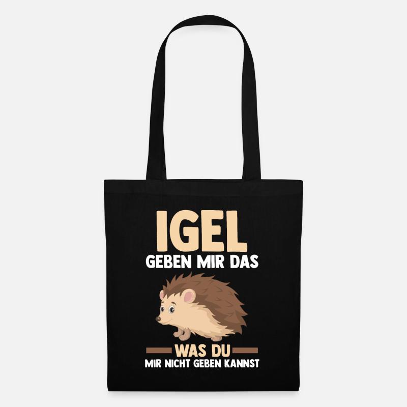 Tiermotiv Igel - Stoffbeutel - Schwarz