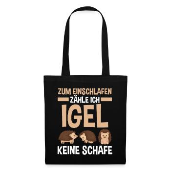 Tiermotiv Igel - Stoffbeutel - Schwarz - Vorne
