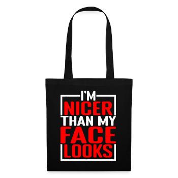 Je suis plus beau que mon visage n’en a l’air - Sac en tissu - noir - Devant