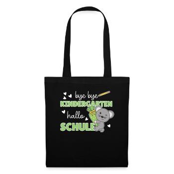 bye bye Kindergarten hallo Schule Maus - Stoffbeutel - Schwarz - Vorne
