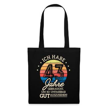 43. Geburtstag Geschenk Habe 43 Jahre Gebraucht - Stoffbeutel - Schwarz - Vorne