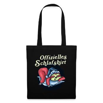 Faultier Tshirt Damen Herren Faul Müde Bürohumor - Stoffbeutel - Schwarz - Vorne