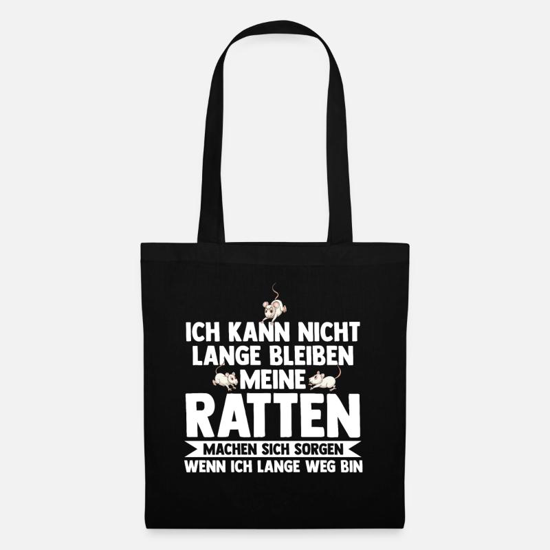 Nagetier Ratte Ratten - Stoffbeutel - Schwarz
