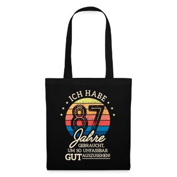 87. Geburtstag Geschenk Habe 87 Jahre Gebraucht - Stoffbeutel - Schwarz - Vorne