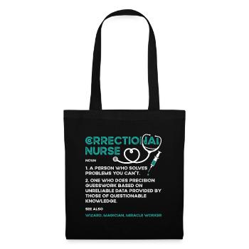 Correctional Nurse A Person Who Solves Thin Silver - Stoffbeutel - Schwarz - Vorne