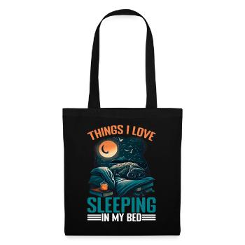 Les choses que j’aime, dormir dans mon lit 13 - Sac en tissu - noir - Devant