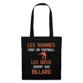 Billard Joueur de billard - Sac en tissu - noir - Devant