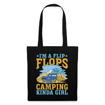 Je suis une Flip Flops et Camping Kinda Girl 3 - Sac en tissu - noir - Devant