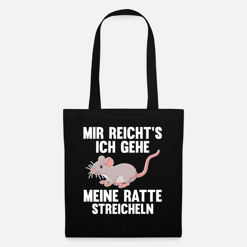 Nagetier Ratte Ratten - Stoffbeutel - Schwarz