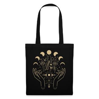 Boho Mushrooms Cottage Core Aesthetic Goblincore - Tote Bag - black - Front