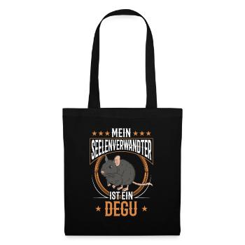Degu ist mein Seelenverwandter Stauchratte - Stoffbeutel - Schwarz - Vorne