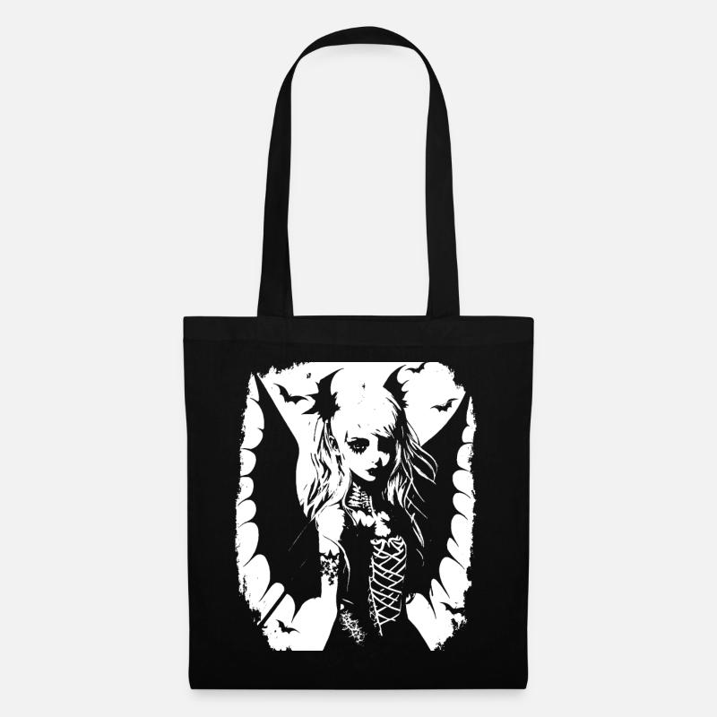 Fairycore Ästhetik Grunge Skelett Fee Goth G - Stoffbeutel - Schwarz