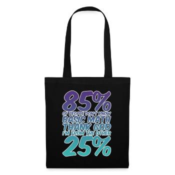 85% Of People Don't Know Basic Math 2 - Stoffbeutel - Schwarz - Vorne
