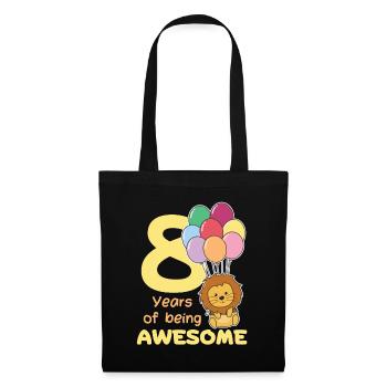 Lion pour les enfants de 8 ans de huit ans - Sac en tissu - noir - Devant