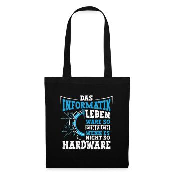 Informatiker Leben Computer PC - Stoffbeutel - Schwarz - Vorne