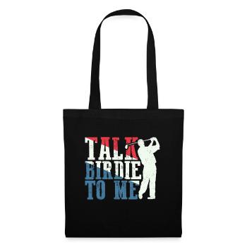 Retro Talk Birdie To Me - Golf Golfer Golfen - Sac en tissu - noir - Devant