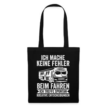 Bus Busfahrer - Stoffbeutel - Schwarz - Vorne