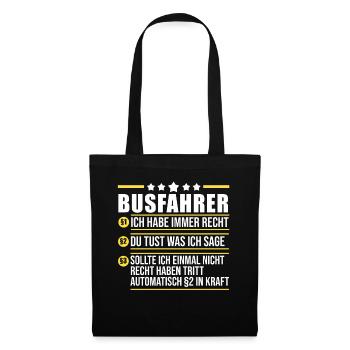 Bus Busfahrer - Stoffbeutel - Schwarz - Vorne