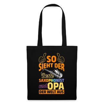 What The Best Saxophonist And Grandpa In The World - Stoffbeutel - Schwarz - Vorne